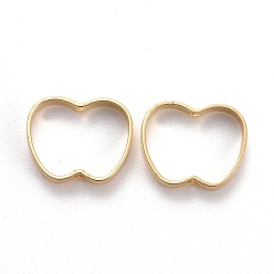 Golden Brass Bead Frame, Apple, Golden, 8.2~9x9.2~11x2mm