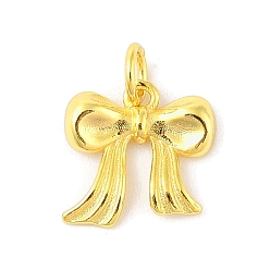 Золотой 925 подвески в виде банта из стерлингового серебра с кольцами и 925 штампом, золотые, 12x12x2 мм, отверстие : 3 мм