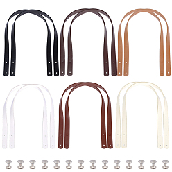 (52) Непрозрачная лаванда 12 шт. 6 цвета ПУ искусственная кожа заклепочные ремни для сумок, с железными винтами и гайками, платина, разноцветные, 600x18x3 мм, 2 шт / цвет