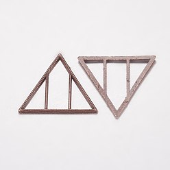Красная Медь Сплав филигранной столяры, треугольные, Красная медь, 20x23x1 мм