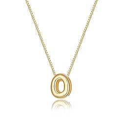 Letter O Латунные ожерелья с цепочкой-подвеской в форме коробки для женщин, золотые, Письмо O, 16.54 дюйм (42 см)