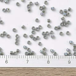 (DB0168) Opaque Gray AB MIYUKI Delica Beads, Cylinder, Japanese Seed Beads, 11/0, (DB0168) Opaque Gray AB, 1.3x1.6mm, Hole: 0.8mm, about 20000pcs/bag, 100g/bag