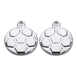 Football Подвески из нержавеющей стали, не тускнеющие, цвет нержавеющей стали, футбол, 13 мм, 10 шт / комплект