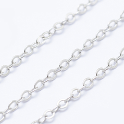 Платина Латунные кабельные цепи, пайки, долговечный, Плоско-овальные, без кадмия и без свинца, платина, 1.5 мм, ссылка: 2.1x1.5 mm