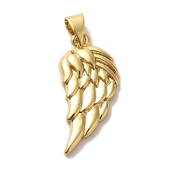 Настоящее золото 18K Стойки обшивки латунные подвески, без кадмия и без свинца, долговечный, крыло, реальный 18 k позолоченный, 24x11x2.5 мм, отверстие : 5x3.5 мм