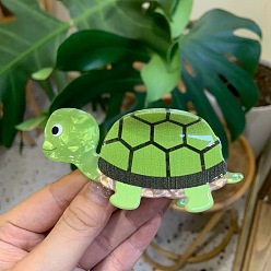 Turtle Акриловые коготь заколки, с железом, черепаха, 87x48x34 мм