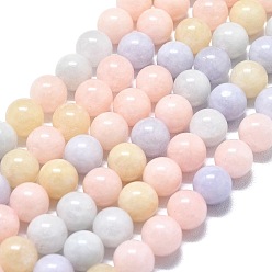 (52) Непрозрачная лаванда Натуральный Malaysia нефритовые бусы пряди, окрашенная и подогревом, круглые, разноцветные, 8~8.5 мм, отверстие : 1.2 мм, около 48 шт / нитка, 14.96 дюйм (38 см)