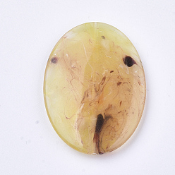 Золотистый Акриловые бусины, Стиль имитация драгоценных камней, Двухцветный цвет, овальные, золотые, 40x29x5.5 мм, Отверстие : 1.5 мм , около 170 шт / 500 г