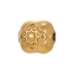 Настоящее золото 18K 304 из нержавеющей стали бусы, ионное покрытие (ip), квадратный, реальный 18 k позолоченный, 8x9 мм, отверстие: 1.50 мм