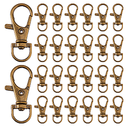 Античная Бронза Застежками сплава поворотные, с карабин-лобстерами , античная бронза, 34.5x15x5.5 мм, 60 шт / комплект