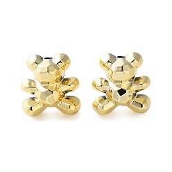 с Золотистым Покрытием Гальванопокрытие непрозрачные акриловые бусины, медведь, граненые, с золотым покрытием, 18.5x17x12 мм, отверстие : 2 мм