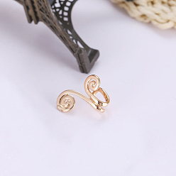 Золотой Железные серьги-манжеты, водоворот, золотые, 17 мм