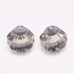 Сатин K 9 подвески из стеклянного горного хрусталя, имитация австрийский хрусталь, граненые, оболочка, атлас, 16x16x7.5 мм, отверстие : 1.6 мм