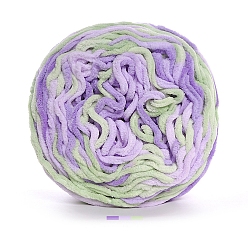Лиловый Супер мягкая толстая хлопковая пряжа для вязания, пряжа амигуруми, пряжа для вязания крючком, для свитера, шапки, носков, детских одеял, сегмент окрашенный, сирень, 5 мм