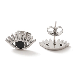 Нержавеющая Сталь Цвет 304 серьги-гвоздики из нержавеющей стали, с эмалью, цвет нержавеющей стали, 8.5x13 мм