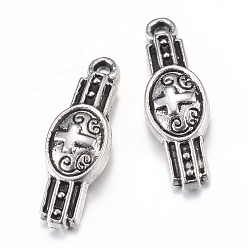 Античное Серебро Сплавочные подвески тибетского стиля, без кадмия и без свинца, античное серебро, 23x8x3 мм, Отверстие : 1.5 мм , около 1130 шт / 1000 г
