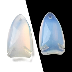 Opalite Opalite Pendants, Fish Charms, 39~40x22x12mm, Hole: 2mm