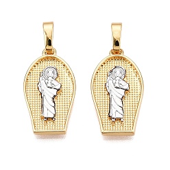 Настоящее золото 18K Латунные подвески, без кадмия и без свинца, щит с амулетами святого Иуды, реальный 18 k позолоченный, 20x11x2.5 мм, отверстие : 3.5x6 мм