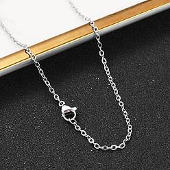 Нержавеющая Сталь Цвет Не тускнеет 304 ожерелье из нержавеющей стали, кабельные цепи, с омаром застежками, цвет нержавеющей стали, 19.69 дюйм (50 см), 2 мм