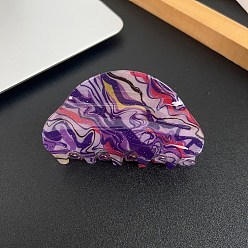 Сине-фиолетовый Акриловые заколки для волос на когтях, для женщин девушек, вентилятор, синий фиолетовый, 45x82 мм