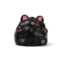Черный Украшение для дисплея кошки из смолы, для украшения рабочего стола домашнего офиса, чёрные, 22x21.5x19.5 мм
