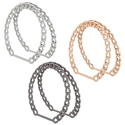 (52) Непрозрачная лаванда 6 шт. 3 цвета цинковый сплав панцирные ручки для сумок, для замены ремней для мешков, разноцветные, 11.2x10.5x0.3 см, Внутренний диаметр: 9 cm, 2 шт / цвет