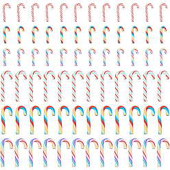 (52) Непрозрачная лаванда 72шт. 6 стили рождественских украшений в виде леденцов из полимерной глины, притворяясь опорными украшениями, разноцветные, 26~50x11~19x3~4.5 мм, 12 шт / стиль