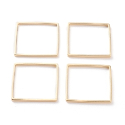 Настоящее золото 24K Латунные соединительные колечки, долговечный, квадратный, реальный 24 k позолоченный, 18x18x1 мм, внутренний диаметр: 17x17 мм