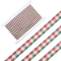 Разноцветный 30м полиэстеровая клетчатая лента, для аксессуаров для одежды, украшение подарка, красочный, 3/8 дюйм (10 мм)