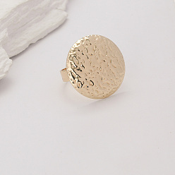 Плоский Круглый Геометрические нерегулярные вогнутые регулируемые кольца из цинкового сплава, золотые, плоско-круглые