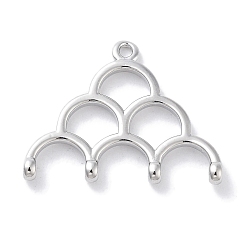 Платинированный Латунные подвески, без кадмия, без никеля и без свинца, равнобедренный треугольник амулеты, Реальная платина, 14.5x19x2 мм, отверстие : 1 мм