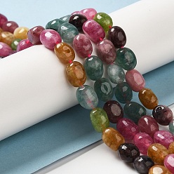 Colorful Natural Malaysia Jade Beads Strands, Nuggets, Dyed and Heated, Colorful, 8.5~11.5x7~8x6.5~8mm, Hole: 1.5mm, about 37~38pcs/strand, 14.76''~15.55''(37.5~39.5cm)
