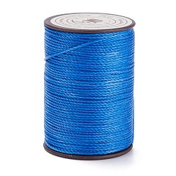 Синий Круглая вощеная нить из полиэстера, микро шнур макраме, витой шнур, для шитья кожи, синие, 0.8 мм, около 54.68 ярдов (50 м) / рулон