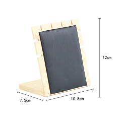 Серый Стеллаж для выставки товаров ожерелья из искусственной кожи, деревянные подставки для украшений для подвешивания ожерелья, прямоугольные, серые, 7.5x10.8x12 см