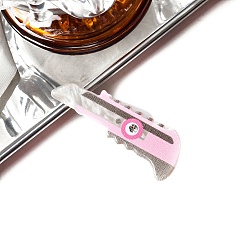 Бледно-Розовый Симпатичная заколка для волос из акрила со стразами, розовый жемчуг, 55x20 мм