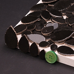 Черный Мозаичная плитка из фарфора в форме листа, для поделок из мозаики своими руками, рамки для картин и многое другое, чёрные, 23~52x14~32x4 мм, о 25~40 шт / комплект