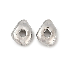 Платинированный Латунные бусины, самородки, Реальная платина, 5x4x2 мм, отверстие : 1 мм