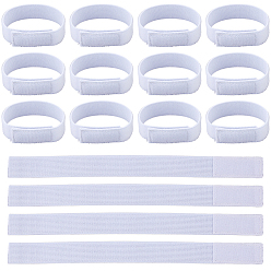 Белый 16шт. эластичные ремни из полиэстера и нейлона с застежкой-липучкой, белые, 305x25x4 мм