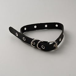 Черный Ожерелья-чокеры из искусственной кожи с заклепками из сплава в стиле панк-рок, платина, чёрные, 17.05 дюйм (43.3 см)