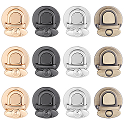 (52) Непрозрачная лаванда 12 комплекты 4 цвета сплав сумка застежка-защелка, кошелек с застежкой на большой палец, разноцветные, 31x30x19.5 мм, 3 наборы / цвет