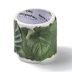 Зеленый Рулоны наклеек из опавших листьев бумаги, наклейки с листьями благодарения, для diy scrapbooking, журнал дневник планировщик поделки искусство ремесло, зелёные, 30~32x21~25x0.1 мм, 50шт / рулон