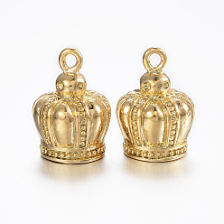 Золотой Ионное покрытие (ip) 304 подвеска из нержавеющей стали со стразами, корона, золотые, 20x14 мм, отверстие : 2 мм, пригодный для стразов 1 мм