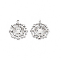 Нержавеющая Сталь Цвет 304 Настройки эмали нержавеющей стали кулон, плоско-круглые, цвет нержавеющей стали, 19x17x1.5 мм, отверстие : 1.5 мм