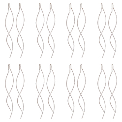 Stainless Steel Color 10 Pairs 304 Stainless Steel Curve Style Ear Thread, with Stud Earrings, Stainless Steel Color, 58x1.5mm, Pin: 0.8mm