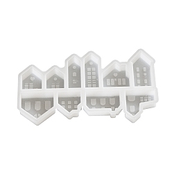 Белый Силиконовые формы для рождественского домика, формы для свечей, формы для литья гипсовой смолы, белые, 101x210x16 мм