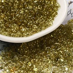 Темный Хаки Спрей роспись стекла бисер, арахис, Темный хаки, 4~5x2~2.5x2~2.5 мм, отверстие : 0.8~0.9 мм, Около 8500 шт / фунт