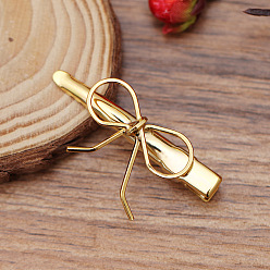 Golden Haarspangen aus Eisen mit Krokodilklemmen, Schleife, golden, 38x30 mm, 20 Stück / Set