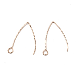 Розовое Золото Ионное покрытие (ip) 316 серьги из нержавеющей стали, Крючки для серьги, с горизонтальной петлей, розовое золото , 27x17x0.7 мм, отверстие : 2.5 мм, 21 датчик, штифты : 0.7 мм