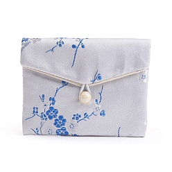 Алиса Синий Мешочки для хранения ювелирных изделий с тканевой вышивкой и цветами, сумки-конверты, для браслетов, , прямоугольные, Алиса Блю, 8x10 см