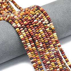 Моокаит Природные mookaite бисер нитей, матовые, рондель, 4x2 мм, отверстие : 0.9 мм, около 167~173 шт / нитка, 15.16''~15.35'' (38.5~39 см)